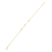 14KB0006. - 14 Karat Yellow Gold Heart Engraved Love Charm Adjustable Bracelet