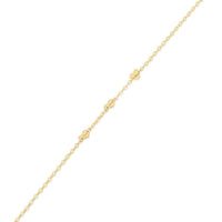 14KB0006. - 14 Karat Yellow Gold Heart Engraved Love Charm Adjustable Bracelet