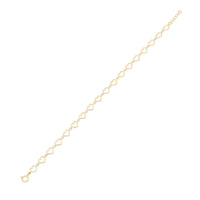 14KB0008. - 14 Karat Yellow Gold Multi Heart Charms Adjustable Bracelet