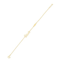 14KB0009. - 14 Karat Yellow Gold Love Engravable Bar Adjustable Bracelet