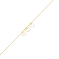 14KB0017. - 14 Karat Yellow Gold Three Diamond Cut Butterfly Adjustable Bracelet