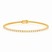 14LGMB00007 - 14 Karat Yellow Gold Round Lab Grown 2.65 Carat Diamonds 2.2mm Tennis Bracelet
