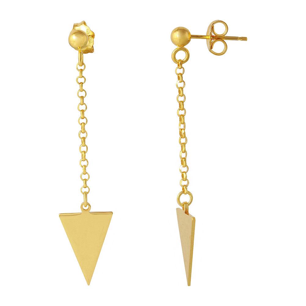 925 Sterling Silver Silver Hanging Triangle Earrings - ARE00006RH | ARE00006GP