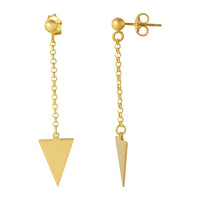925 Sterling Silver Silver Hanging Triangle Earrings - ARE00006RH | ARE00006GP