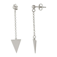925 Sterling Silver Silver Hanging Triangle Earrings - ARE00006RH | ARE00006GP
