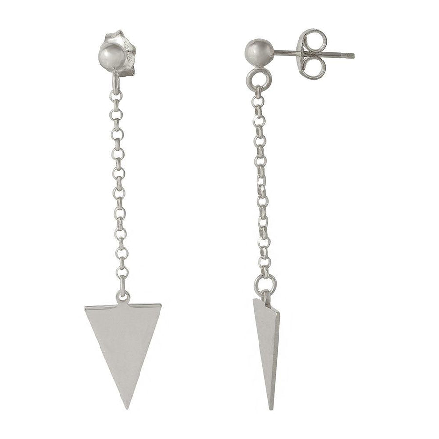925 Sterling Silver Silver Hanging Triangle Earrings - ARE00006RH | ARE00006GP