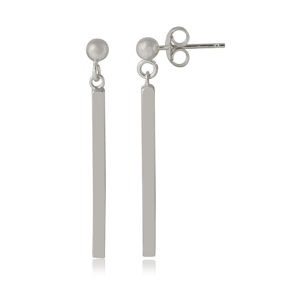 925 Sterling Silver Silver Drop Down Bar Earrings - ARE00007RH | ARE00007GP