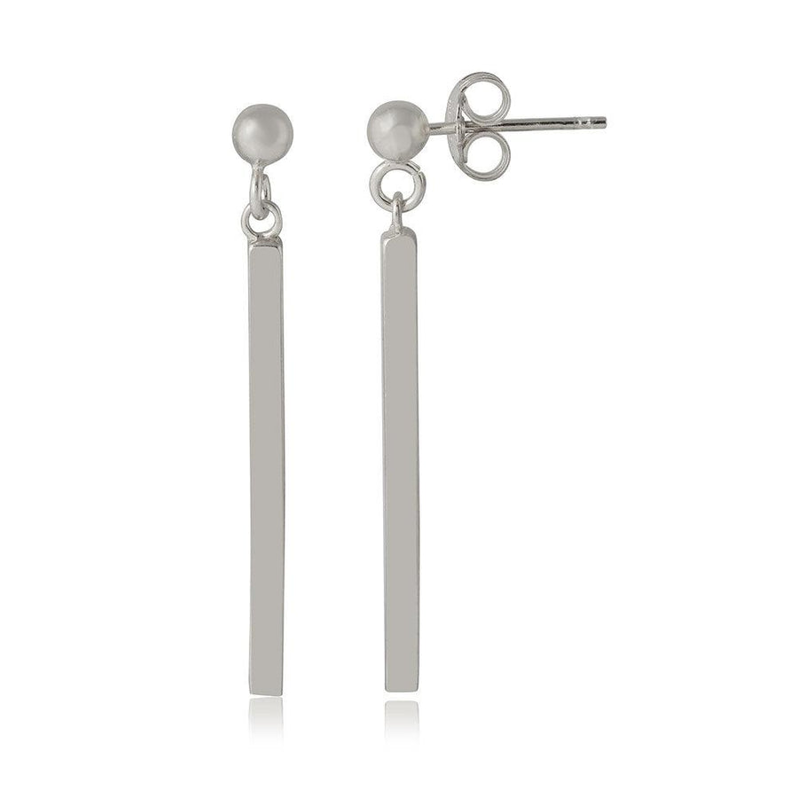 925 Sterling Silver Silver Drop Down Bar Earrings - ARE00007RH | ARE00007GP