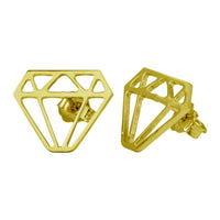 925 Sterling Silver Silver Diamond Cut Out Earrings - ARE00009RH | ARE00009GP | ARE00009RGP