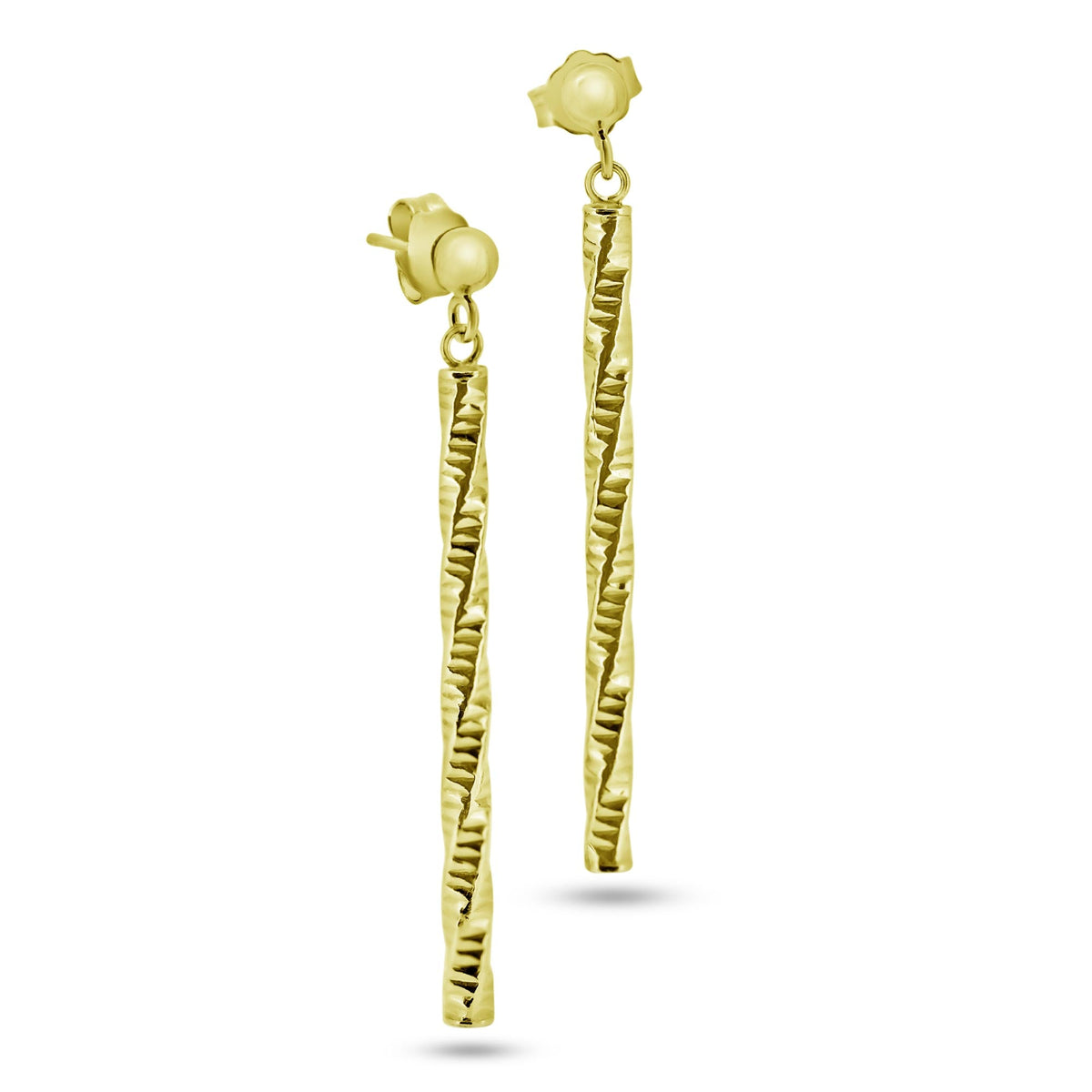 925 Sterling Silver Silver Diamond Cut Dangling Earrings - ARE00036RH | ARE00036GP
