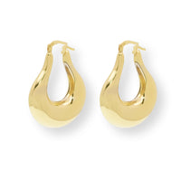 925 Sterling Silver Silver Puffed Chunky Teardrop Latch Lock Earrings - ARE00042RH | ARE00042GP