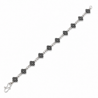 Oxidized 925 Sterling Silver Celtic Flower Bracelet - B00003