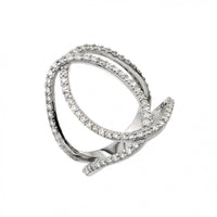 Silver 925 Rhodium Plated Interlace Ring - BGR00927