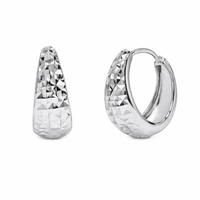 925 Silver Diamond Cut Hoop Earrings - GME00159