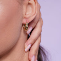 925 Silver Diamond Cut Hoop Earrings - GME00159
