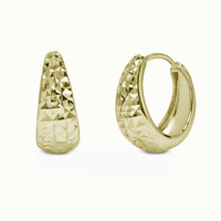 925 Silver Diamond Cut Hoop Earrings - GME00159