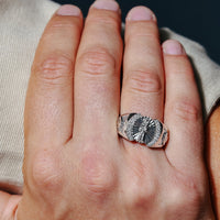 Rhodium Plated 925 Sterling Silver Moissanite Santa Muerte Ring - MGMR00233RH