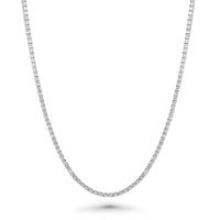 Rhodium Plated 925 Sterling Silver Round Lab Grown 2mm Tennis Necklace - LGMN00021