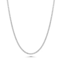 Rhodium Plated 925 Sterling Silver Round Lab Grown 2.5mm Tennis Necklace - LGMN00022
