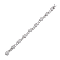 Rhodium Plated 925 Sterling Silver Moissanite Heart Infinity Bracelet - MGMB00116