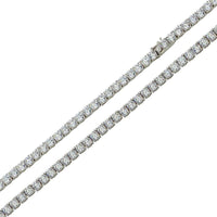 Rhodium Plated 925 Sterling Silver Moissanite Stone 2.2mm Tennis Necklace or Bracelet - MGMN00249 | MGMB00249