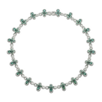 Rhodium Plated 925 Sterling Silver Moissanite Infinity Cross Necklace - MGMN0030