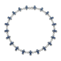 Rhodium Plated 925 Sterling Silver Moissanite Infinity Cross Necklace - MGMN0030