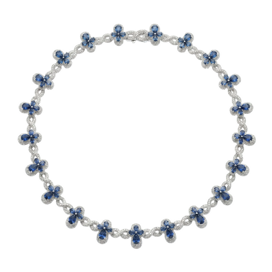 Rhodium Plated 925 Sterling Silver Moissanite Infinity Cross Necklace - MGMN0030