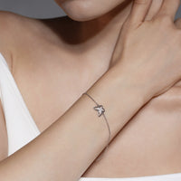 Rhodium Plated 925 Sterling Silver Moissanite Flutter Butterfly Bracelet - MTGB00021