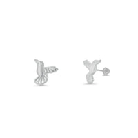 High Polished 925 Silver Hummingbird Earrings - SIL00010