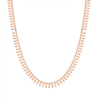 Rose Gold Plated 925 Sterling Silver Dainty Italian Frill Necklace - SPN00042RGP