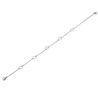925 Sterling Silver Diamond Cut Clover Outline 7mm Adjustable Bracelet - TGB00007