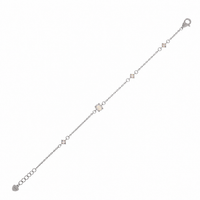 Rhodium Plated 925 Sterling Silver Round & Oval Multi Opal Adjustable Bracelet - GMB00201
