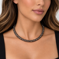 Final Price-Plated 925 Sterling SilverRound & Flat Italian Mesh Necklace - ITN00047