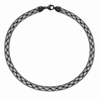 Final Price-Plated 925 Sterling SilverRound & Flat Italian Mesh Necklace - ITN00047