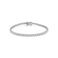 Rhodium Plated 925 Sterling Silver Moissanite 2mm Tennis Bracelet - MGMB00130-7.25