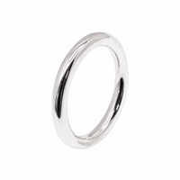 High Polished 925 Sterling Silver Full Round 3mm Band Ring - RING05