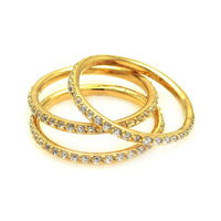 Silver 925 Gold Plated CZ Stackable Ring Set - STR00513GP
